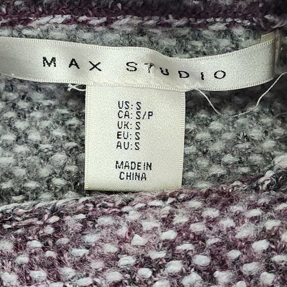 Max Studio Sweater‎ Womens Size S Purple Variegated Turtleneck Pullover Stretch - Picture 4 of 9